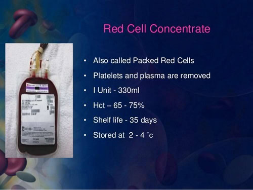 Packed Red Blood Cells for Transfusion (PRBCs)