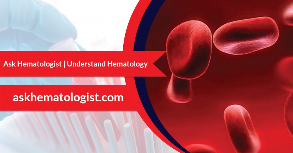 Ask Hematologist Website Logo and Branding Ask Hematologist logo with red blood cells and medical laboratory background representing hematology education and blood disorders